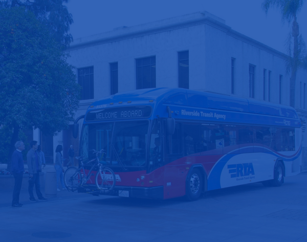 Ground view of a bus