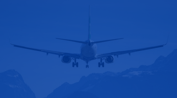 Aerial view of an airplane flying in the sky