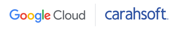 Platinum sponsor logos side-by-side, reading: "Google Cloud" and "Carahsoft"