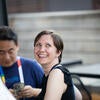 Attendees socializing with each other.